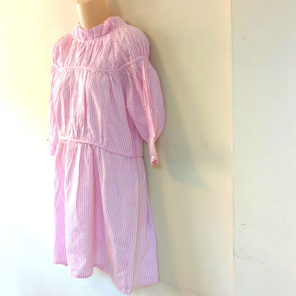 Elegant Pink Striped Mini Dress - Picture 4 of 16